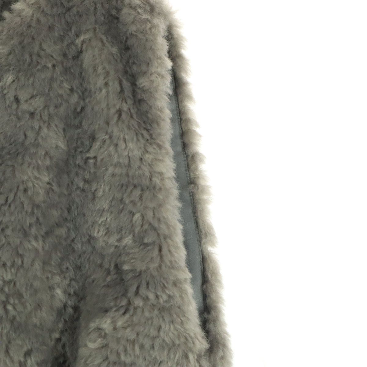 美品 BALLSEY ボールジィ ショート丈 フェイク ファーベスト 36 グレー