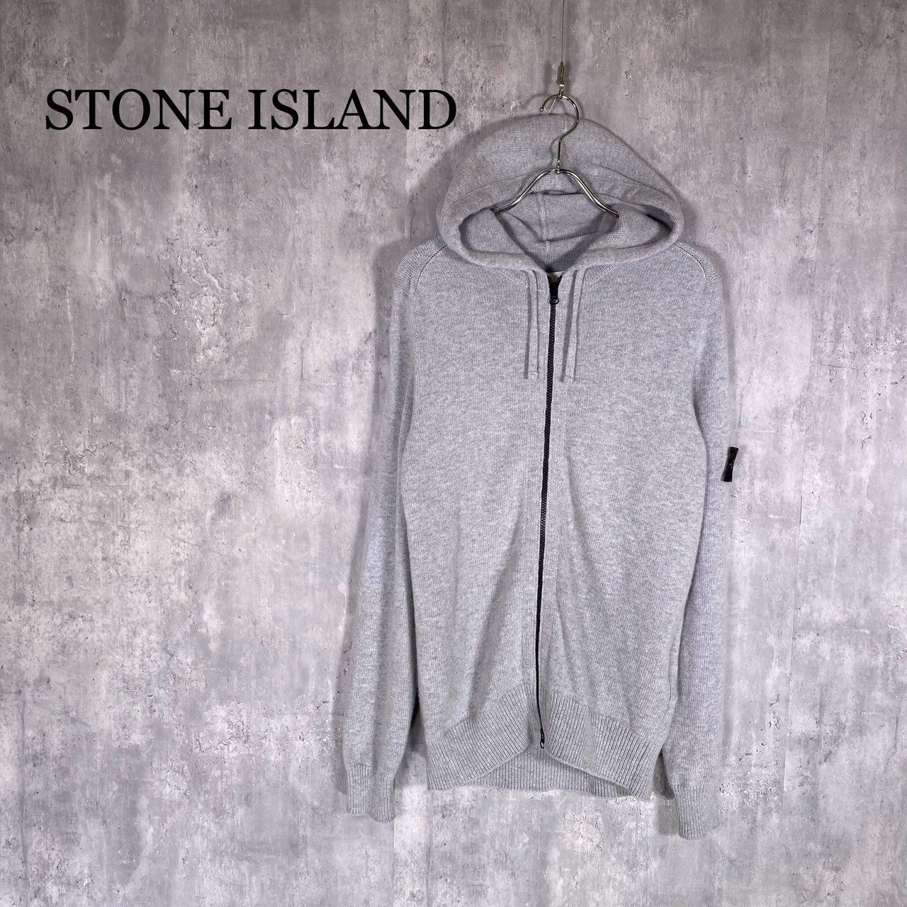 STONE ISLAND ジップアップ ニットパーカー ホワイト Lサイズ STONE 