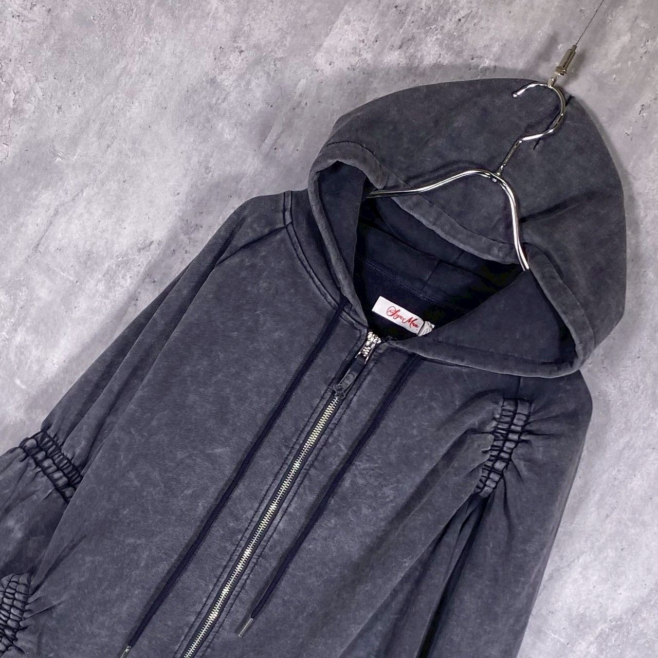 SYUMAN』シュウマン (L) ジップパーカー Wave gather Acid Hoodie