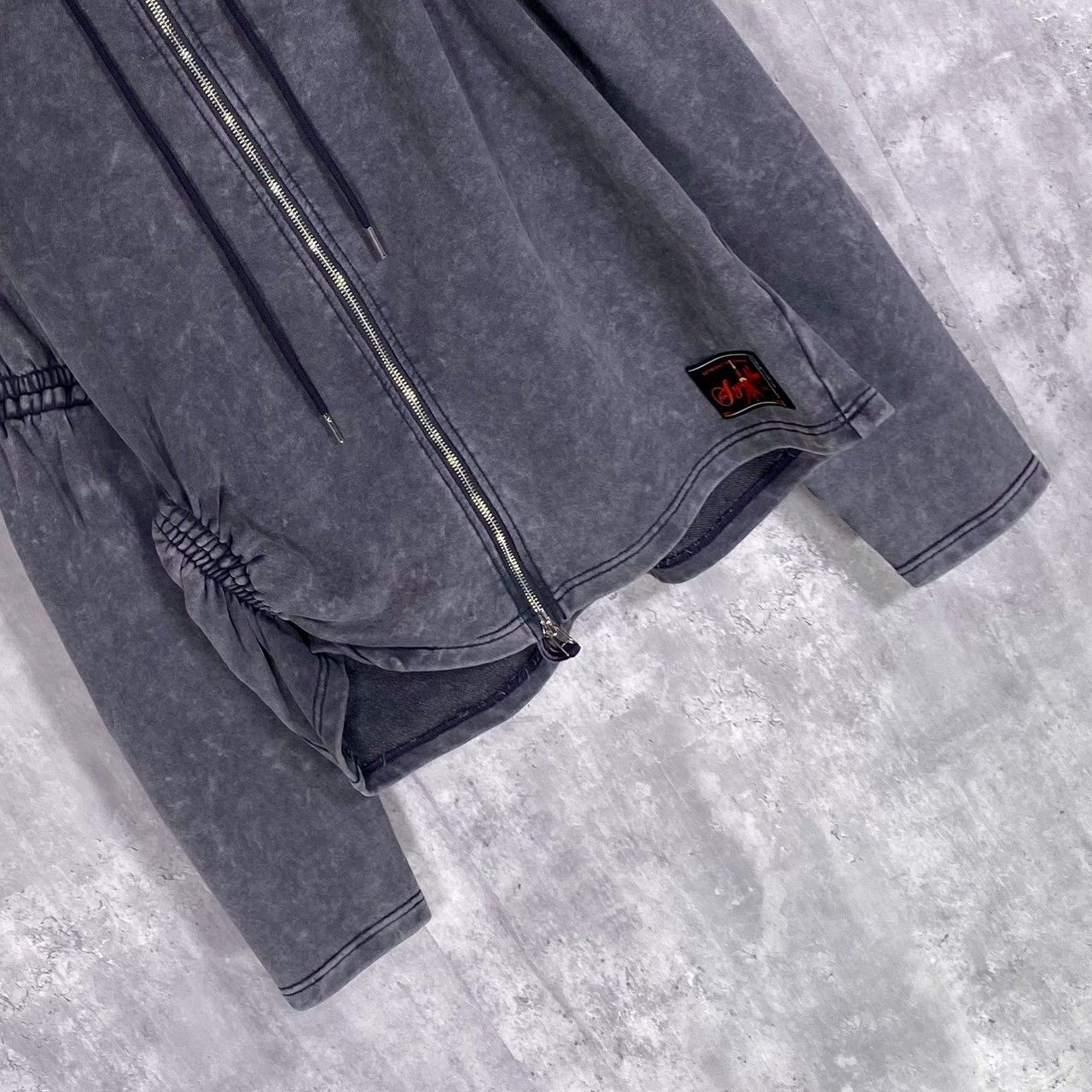 SYUMAN』シュウマン (L) ジップパーカー Wave gather Acid Hoodie