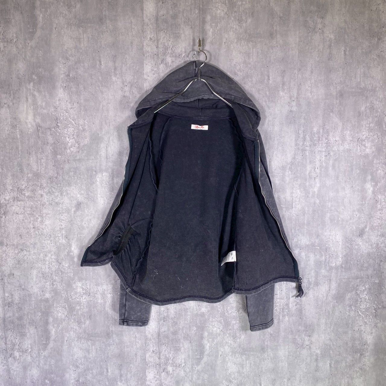 SYUMAN』シュウマン (L) ジップパーカー Wave gather Acid Hoodie
