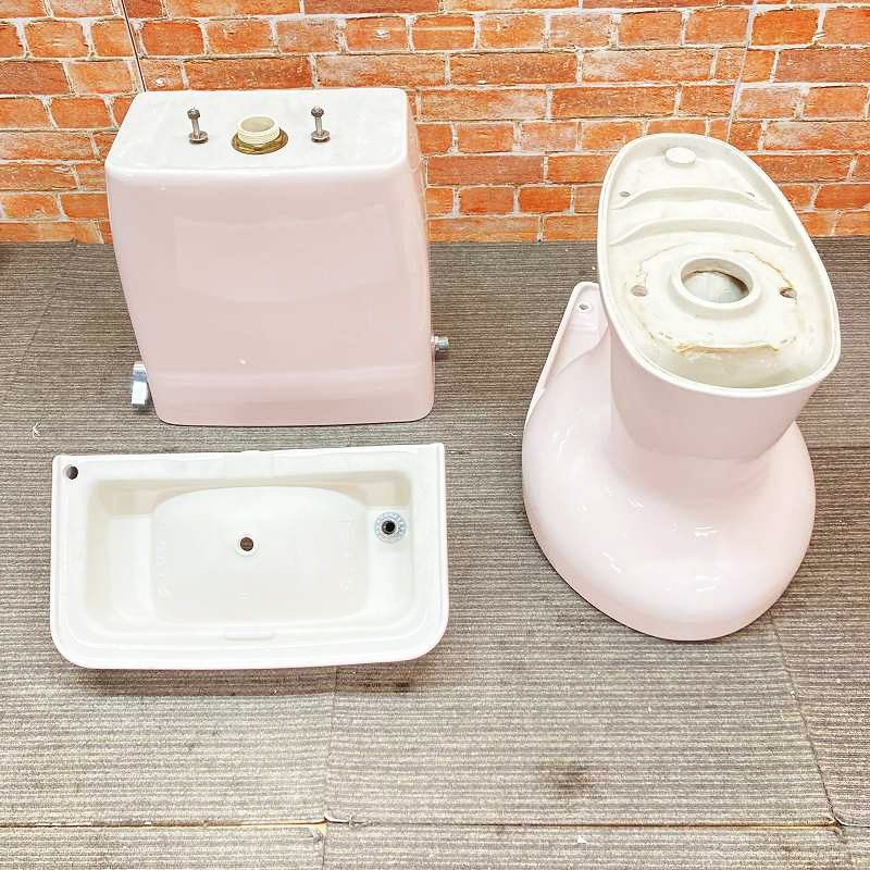  品 TOTO トイレ 洋式便器 床下排水 C 420 排水芯530 mm とタンク S 517 B のセット SR 2 パステルピンク 40 トイレ 住宅設備