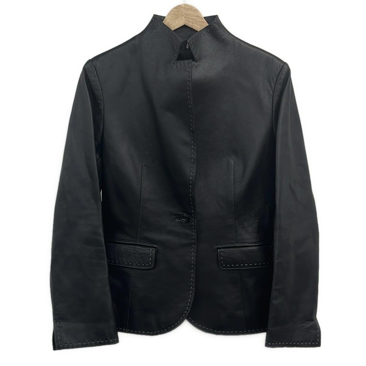 BALMAIN】 羊革 本革 ✨裏地総ロゴ✨ テーラードジャケット ブラウン 