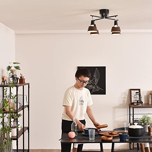 VENTOTA シーリングライト 4灯 LED対応 シーリング スポットライト E 26 木目 おしゃれ 北欧 リビング 天井 ダイニング 照明 照明器具 和室 寝室 Aurora X AH 電球 vo 415994 61 c 728 ca