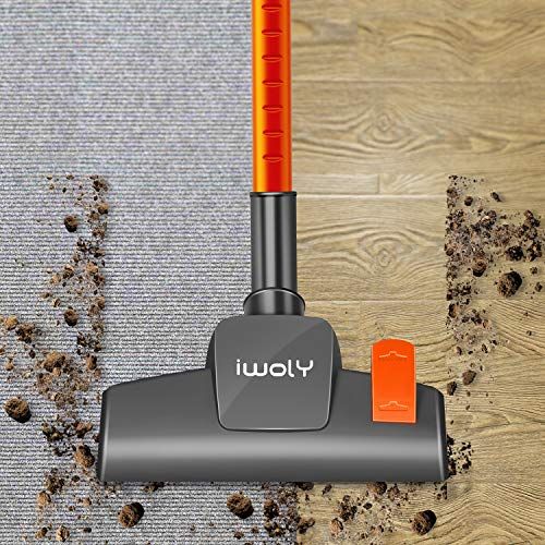 iwoly 掃除機 V 600 サイクロン W ハイパワー 超強力吸引 コード式 スティッククリーナー HEPAフィルター コード付き コンパクト 静音 超軽量 2 way オレンジ 4 eb 05015