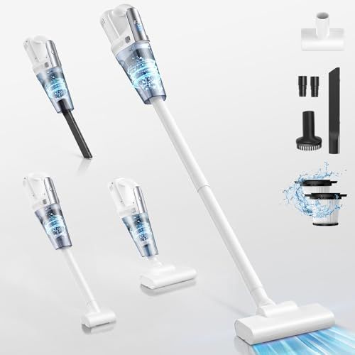 掃除機 コードレス 新登場 21000 Pa超強力吸引 超軽量 スティック型 ハンディクリーナー 静音 2 wayタイプ 2段階吸引力モード 左右170°上下90°回転 サイクロン式 ledライト Type-C充電式 5種類ノズル 多重濾過 4 e 8 d 9 0