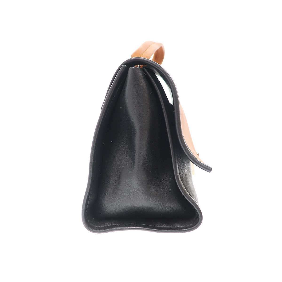 JIL SANDER ジルサンダー レザーバイカラーショルダーバッグ ブラウン 