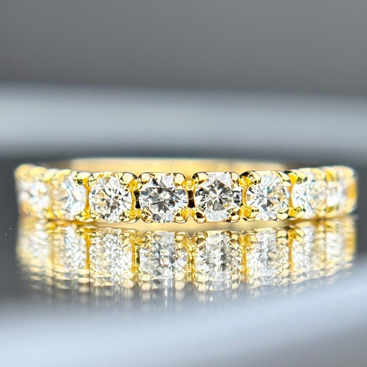 K18 天然 ダイヤモンド 0.50ct ハーフエタニティリング - メルカリ