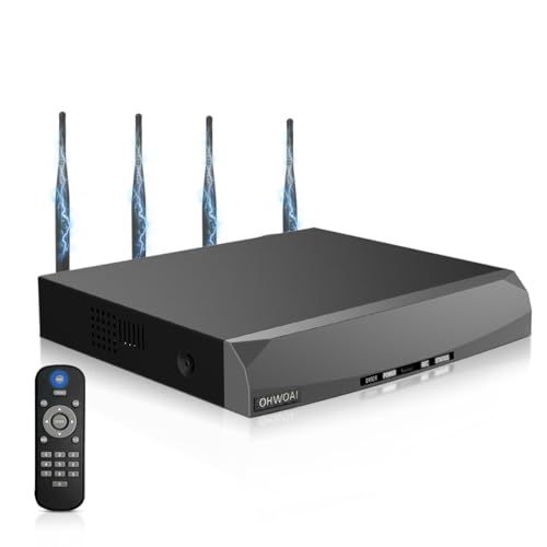 800万画素 4本アンテナ OHWOAI ワイヤレスカメラだけ適用 2448 P 800万画素防犯録画機 防犯カメラ16台まで接続 携帯遠隔監視対応 日本語システム 防犯監視 ネットワークレコーダー セキュリティー 再生録画装置 多種録画 805 ec 0 af