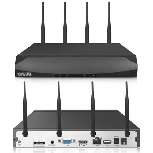 800万画素 4本アンテナ OHWOAI ワイヤレスカメラだけ適用 2448 P 800万画素防犯録画機 防犯カメラ16台まで接続 携帯遠隔監視対応 日本語システム 防犯監視 ネットワークレコーダー セキュリティー 再生録画装置 多種録画 805 ec 0 af