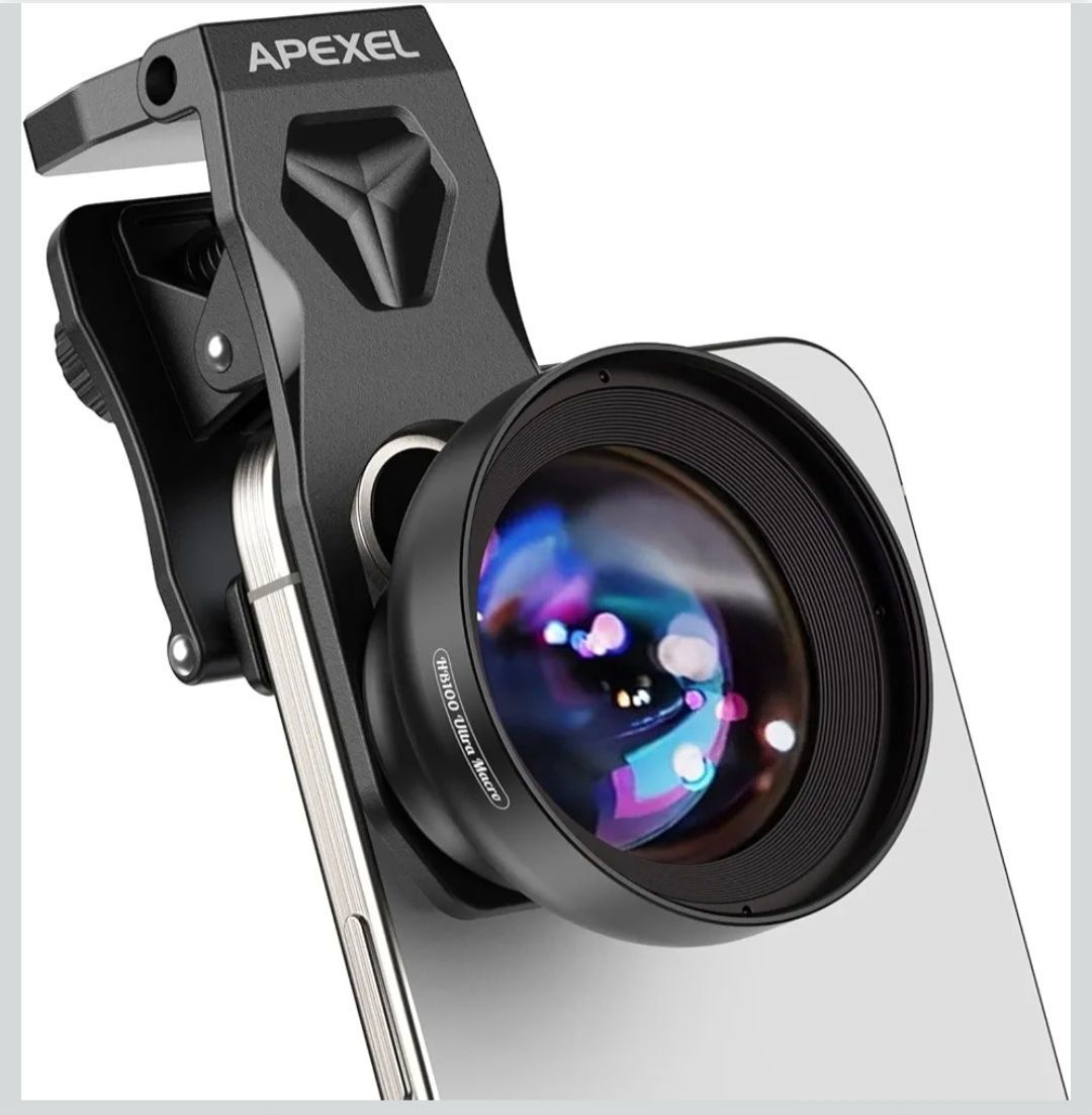 ★APEXEL スマホマクロレンズ HB100U 画質大幅アップ より簡単にピント合わせ 5-11cm焦点距離 挟むだけで簡単 クリップがカメラ突起した機種も対応する