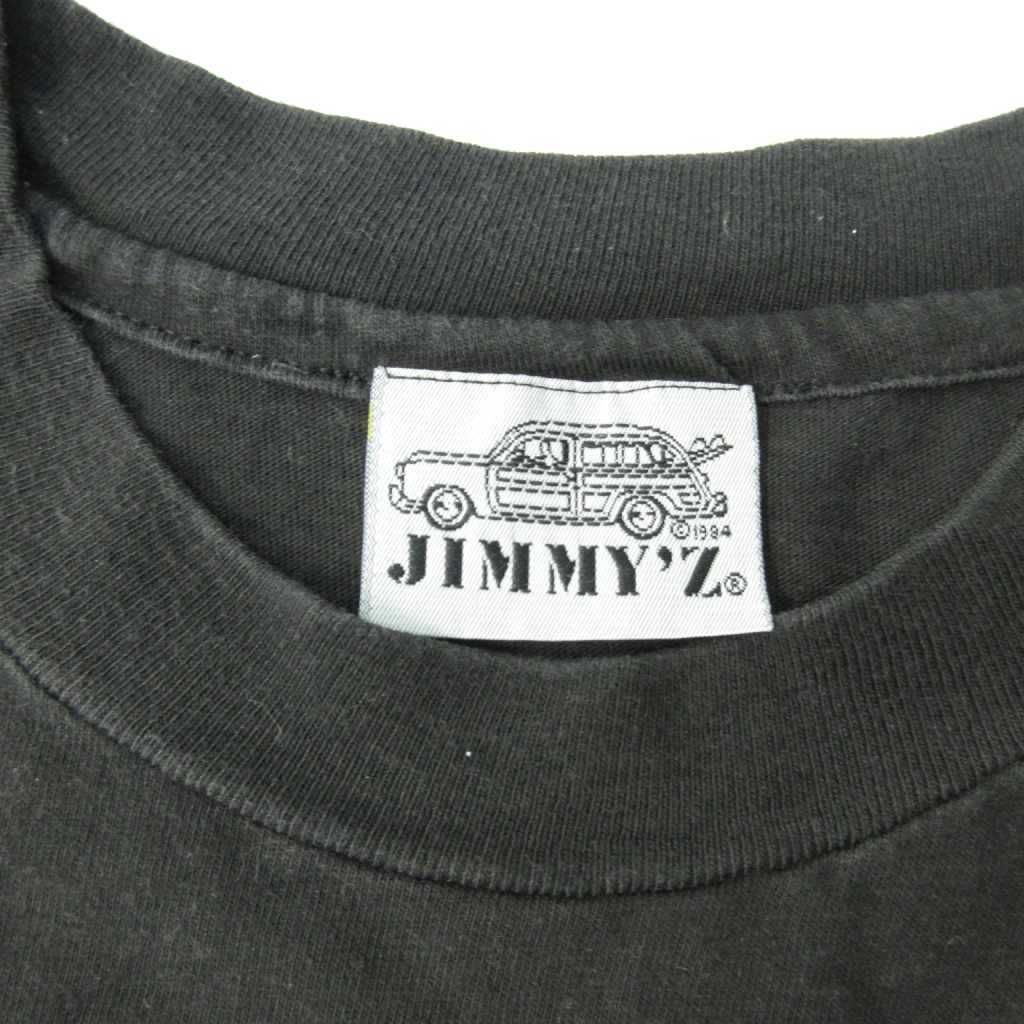 ジミーズ JIMMY'Z 90s Tシャツ ロゴ プリント 半袖 M 黒 ブラック 1210