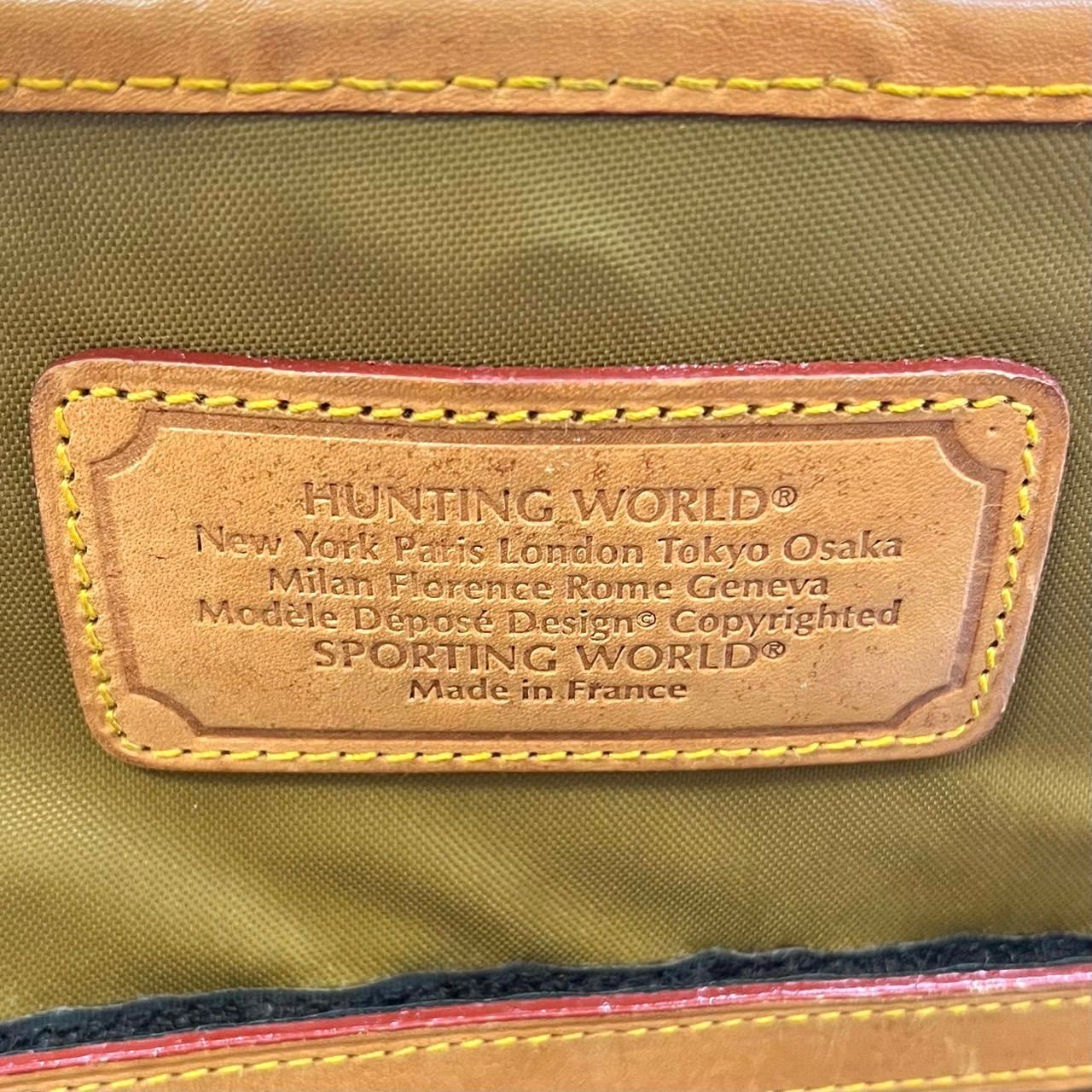 良品】HUNTINGWORLD ハンティングワールド ブラウン ショルダーバッグ 