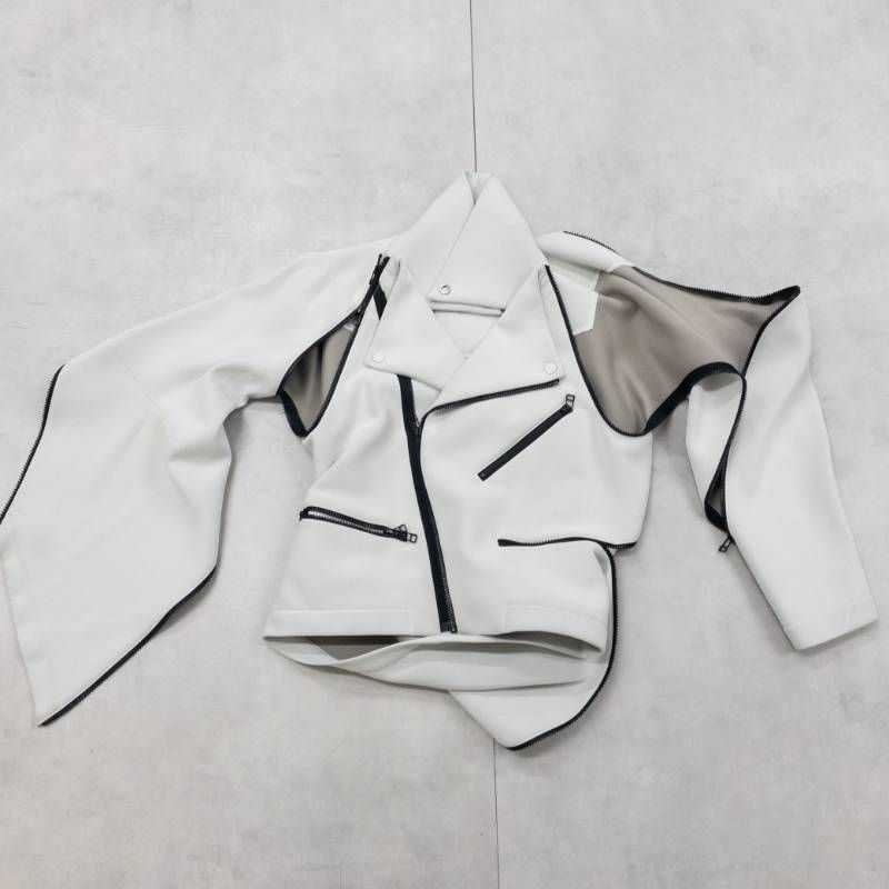 ISSEY MIYAKE イッセイミヤケ 2WAY ライダースジャケット ダブル ノー