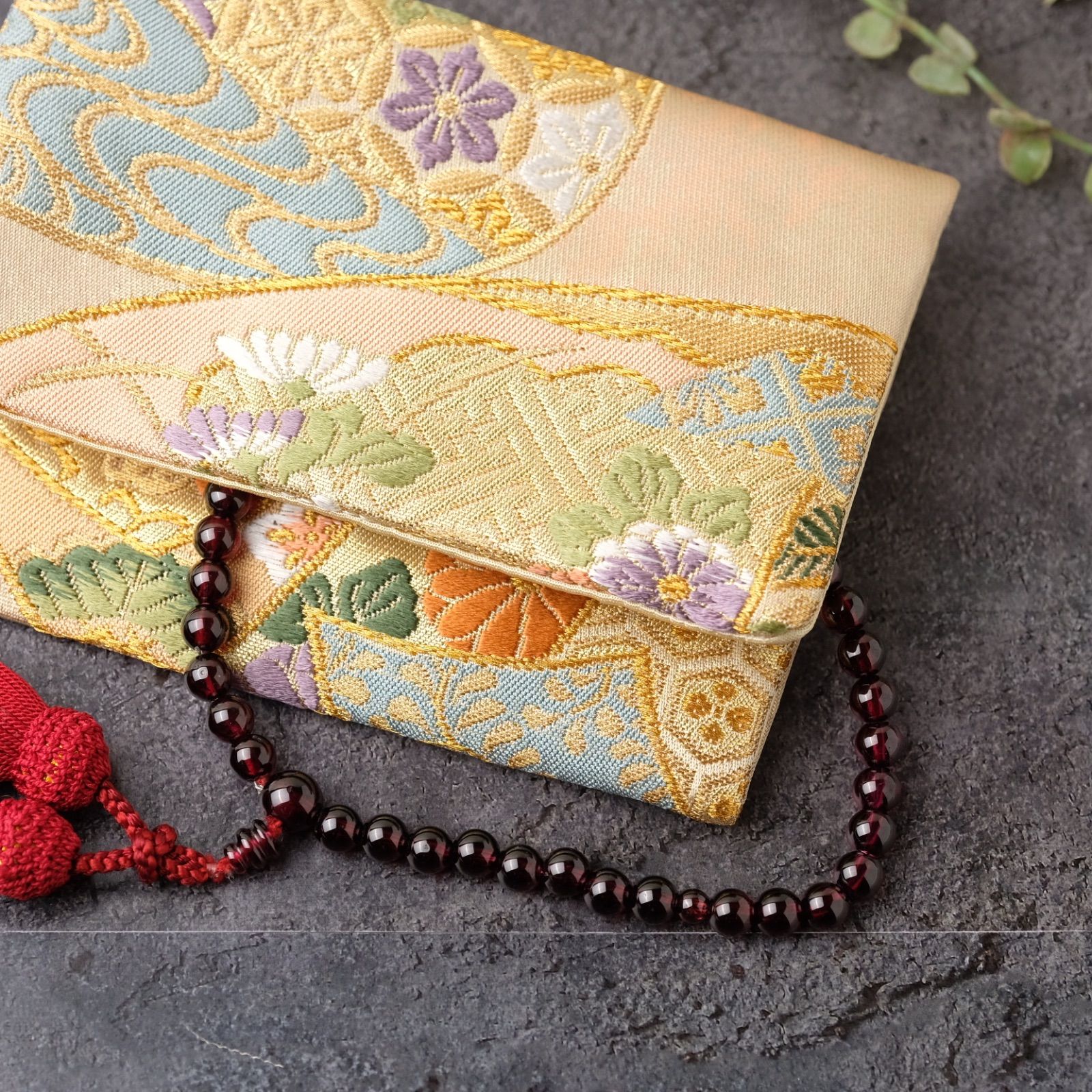 帯リメイク 数珠入れ 数珠ケース 袱紗タイプ J-15-071 ハンドメイド