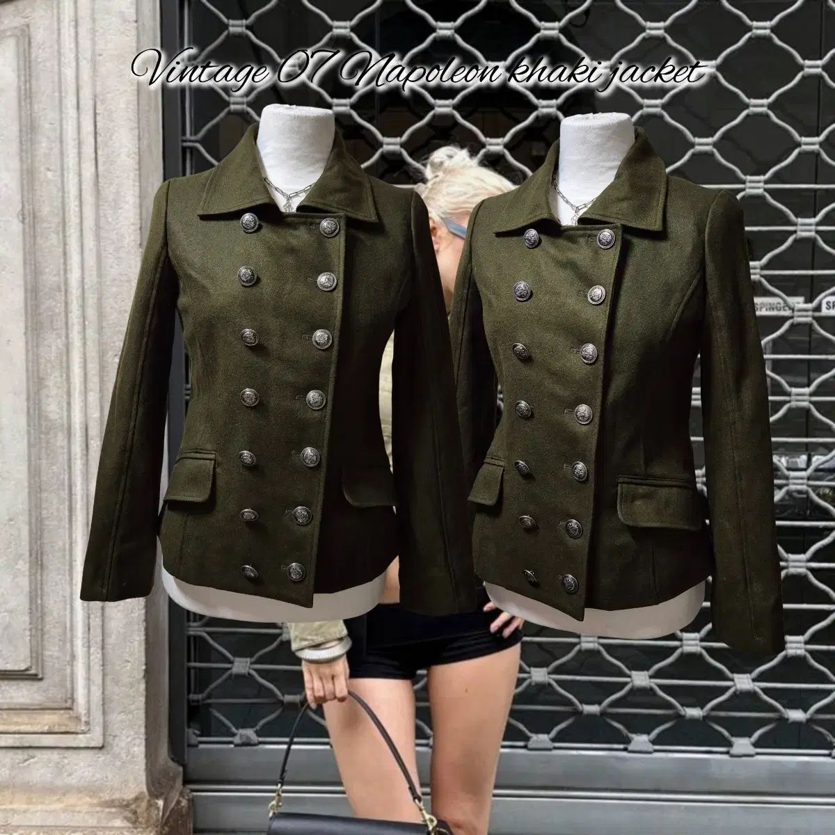 ヴィンテージ 07 ナポレオン カーキ ジャケット - メルカリ