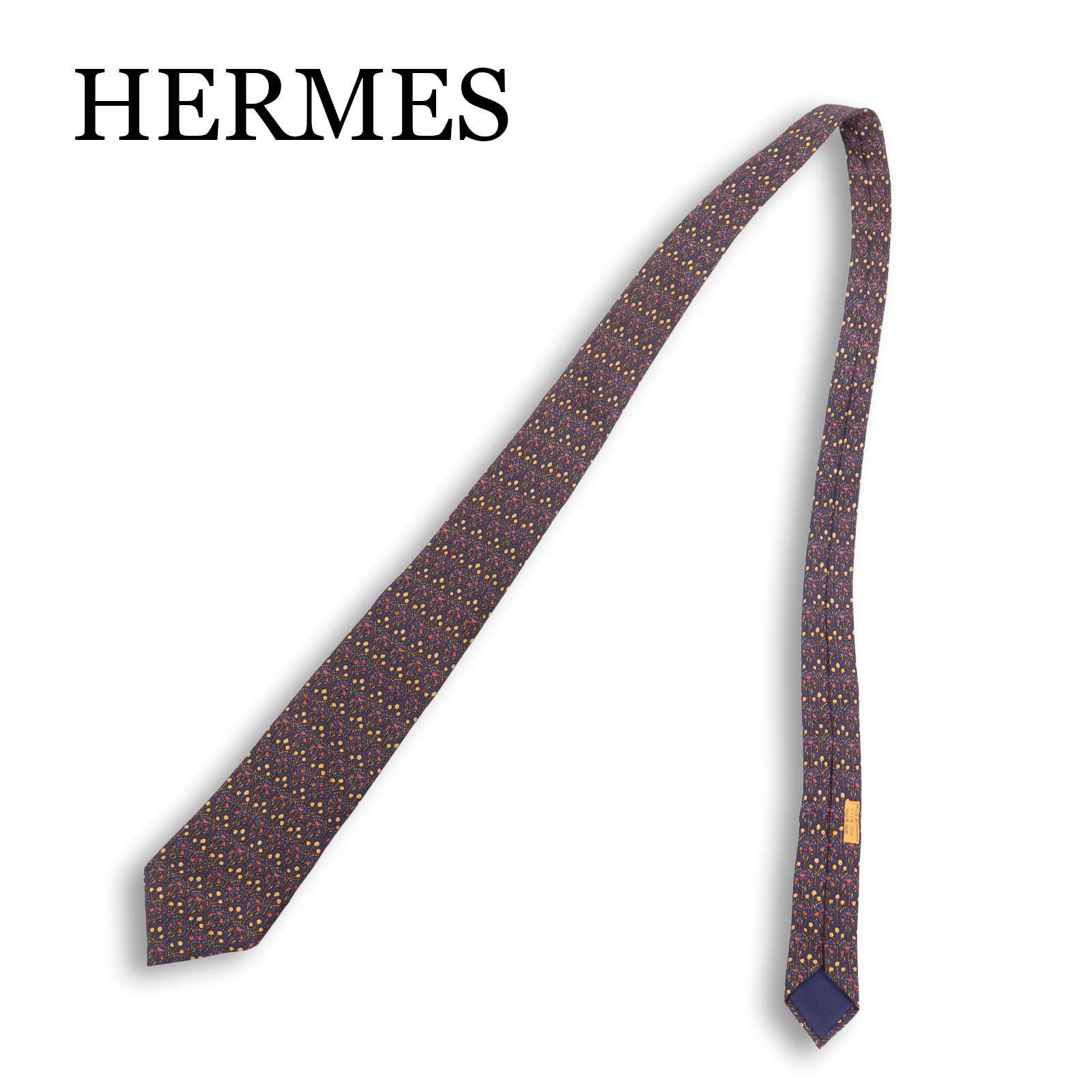HERMES エルメス 花柄 フローラル総柄☆ シルク ネクタイ Sz.F メンズ HERMES エルメス 花柄 フローラル総柄☆ シルク ネクタイ Sz.F メンズ