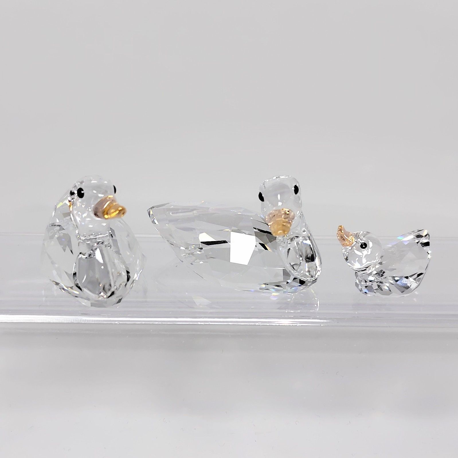  SWAROVSKI スワロフスキー アヒル クリア クリスタル 木製小物 置物 インテリア小物
