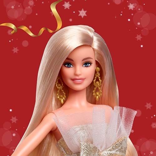 バービー Barbie ホリデーバービー ブロンド シグネチャー BLACK きせかえ人形 ハウス ままごと ごっこ遊び 6歳から ゴールド JBH 95 po fbb 137 db