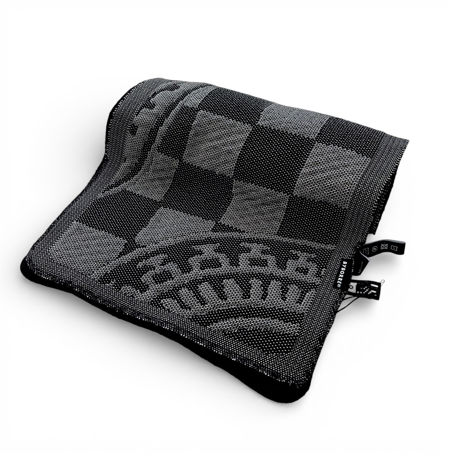 Byborre バイボレ checkerboard intarsia scarf スカーフマフラー
