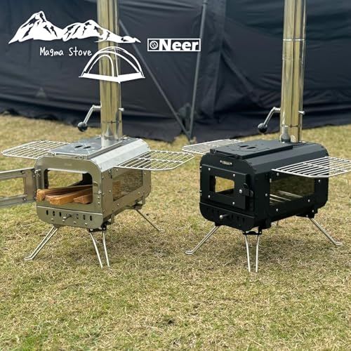 迅速に発送 三面窓で 癒される Neer マグマストーブ 煙突8本付属 薪ストーブ 収納バッグ付き キャンプ アウトドア スパークアレスター ステンレス 焚き火台 焚火台 ストーブ コンパクト 薪暖炉 シルバー 3 b 67 fc 96