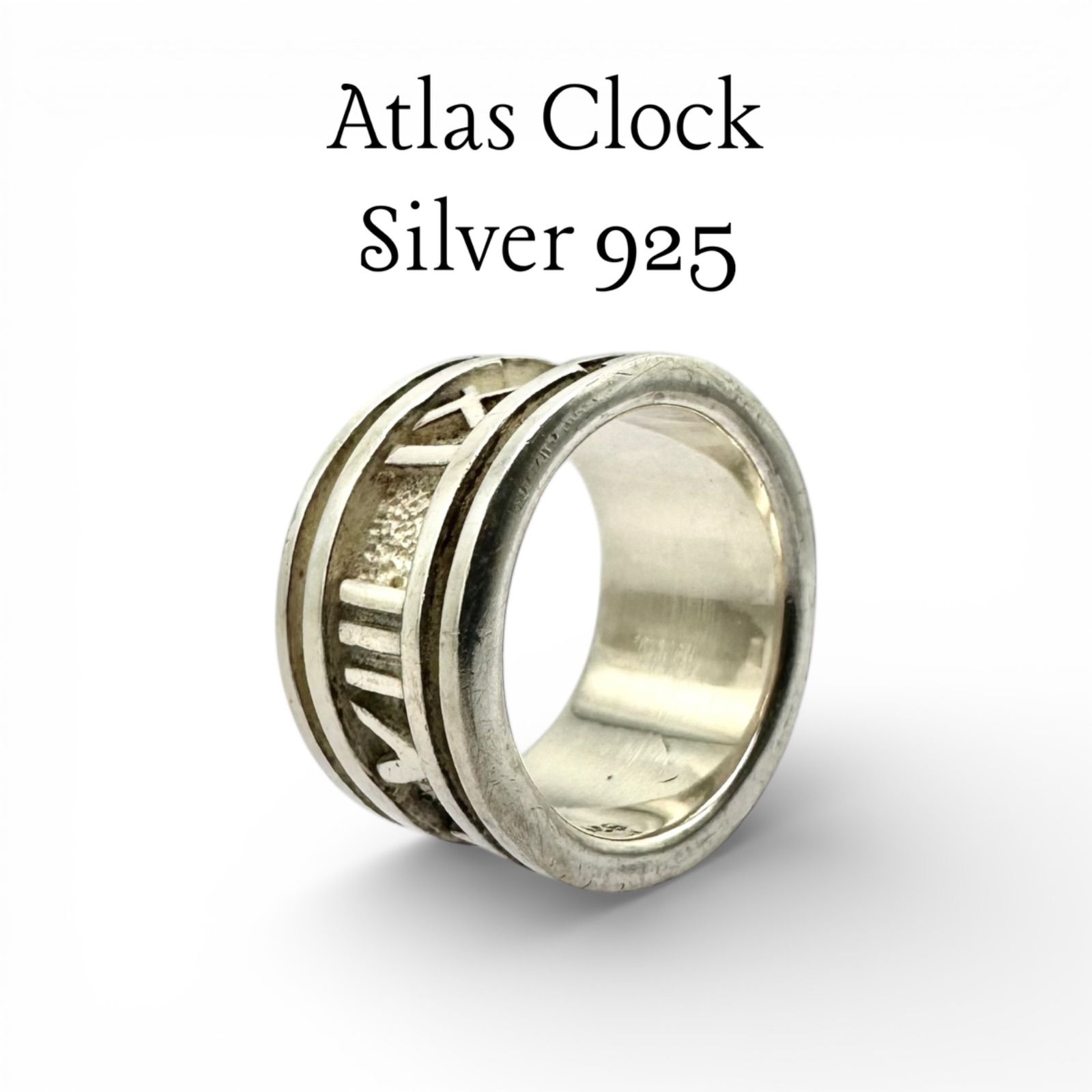 時間を司る】アトラスクロック ローマ数字 Silver 925 刻印 Vintage 