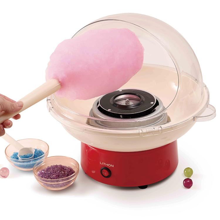 コットンキャンディードーム KDCC-004 R-ex 1年延長保証 子どもと一緒に楽しめる フード付 お手入れ簡単 飴で作れる おうちでお祭り気分 縁日 わたあめ機 わたあめメーカー 家庭用 LITHON ライソンpo 49 fae 71 f