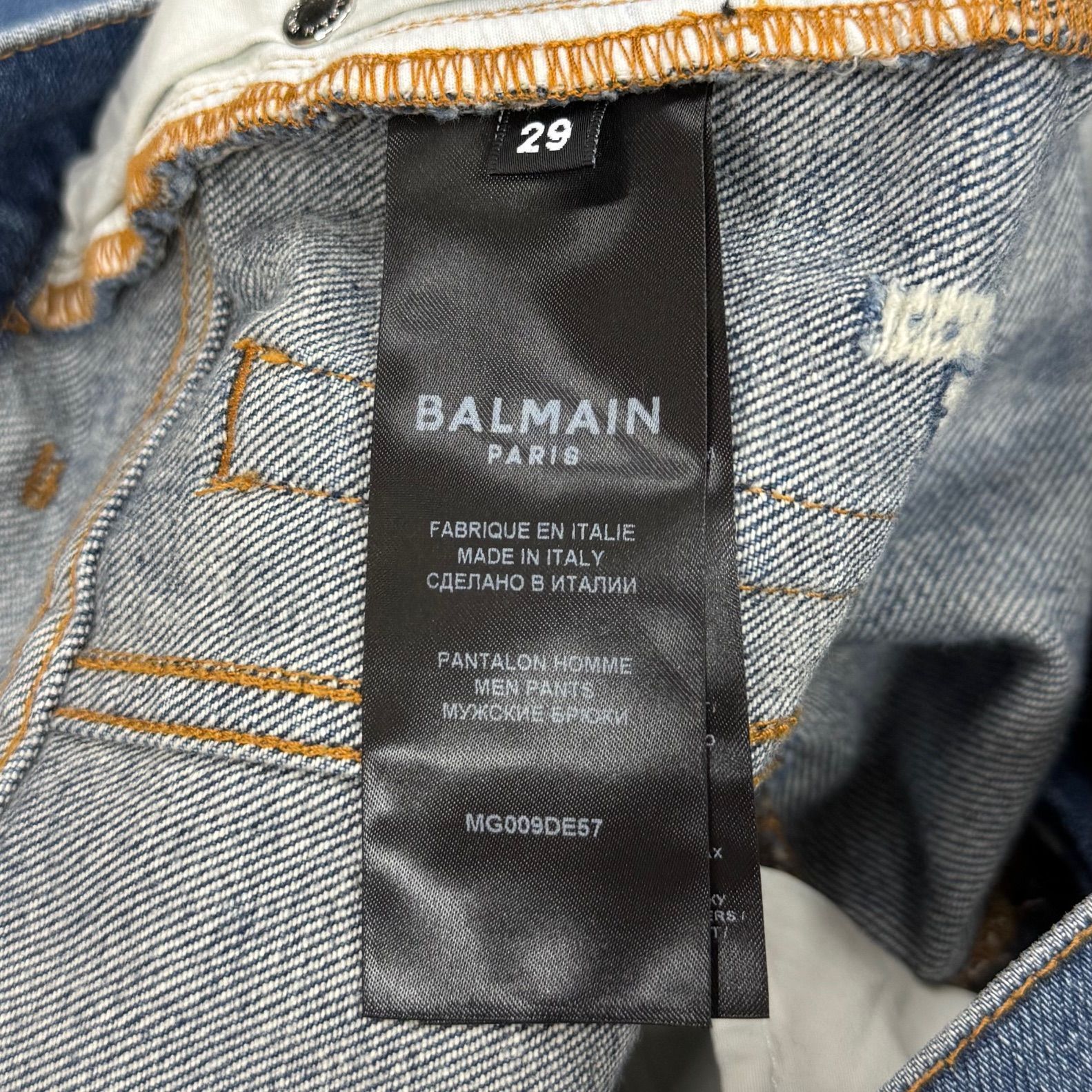 参考上代179300円 BALMAIN 24SS Slim-fit BIKER jeans スリムフィット 