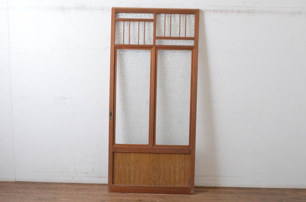 現状販売 ガラス戸 ヴィンテージ建具 昭和後期 昭和レトロ 4～7営業日前後で発送 修理加工希望の方3ヶ月程で発送 R-065516