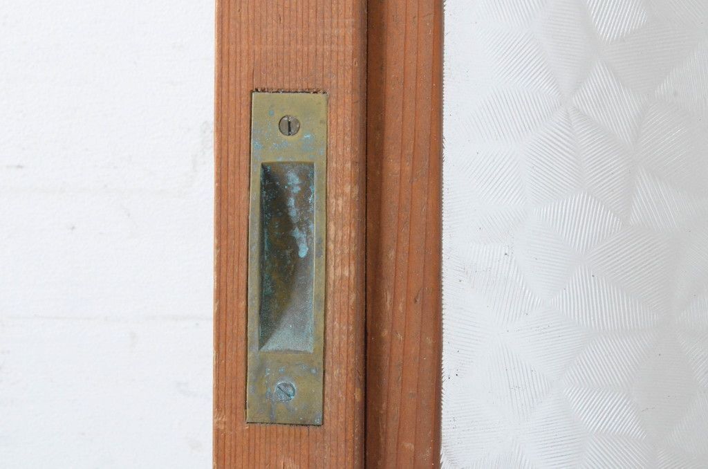  現状販売 ガラス戸 ヴィンテージ建具 昭和後期 昭和レトロ 4～7営業日前後で発送 修理加工希望の方3ヶ月程で発送 R-065516 ドア 扉 板戸 障子 住宅設備