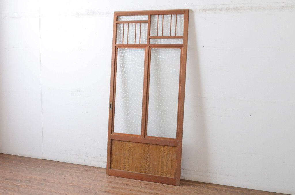 現状販売 ガラス戸 ヴィンテージ建具 昭和後期 昭和レトロ 4～7営業日前後で発送 修理加工希望の方3ヶ月程で発送 R-065516