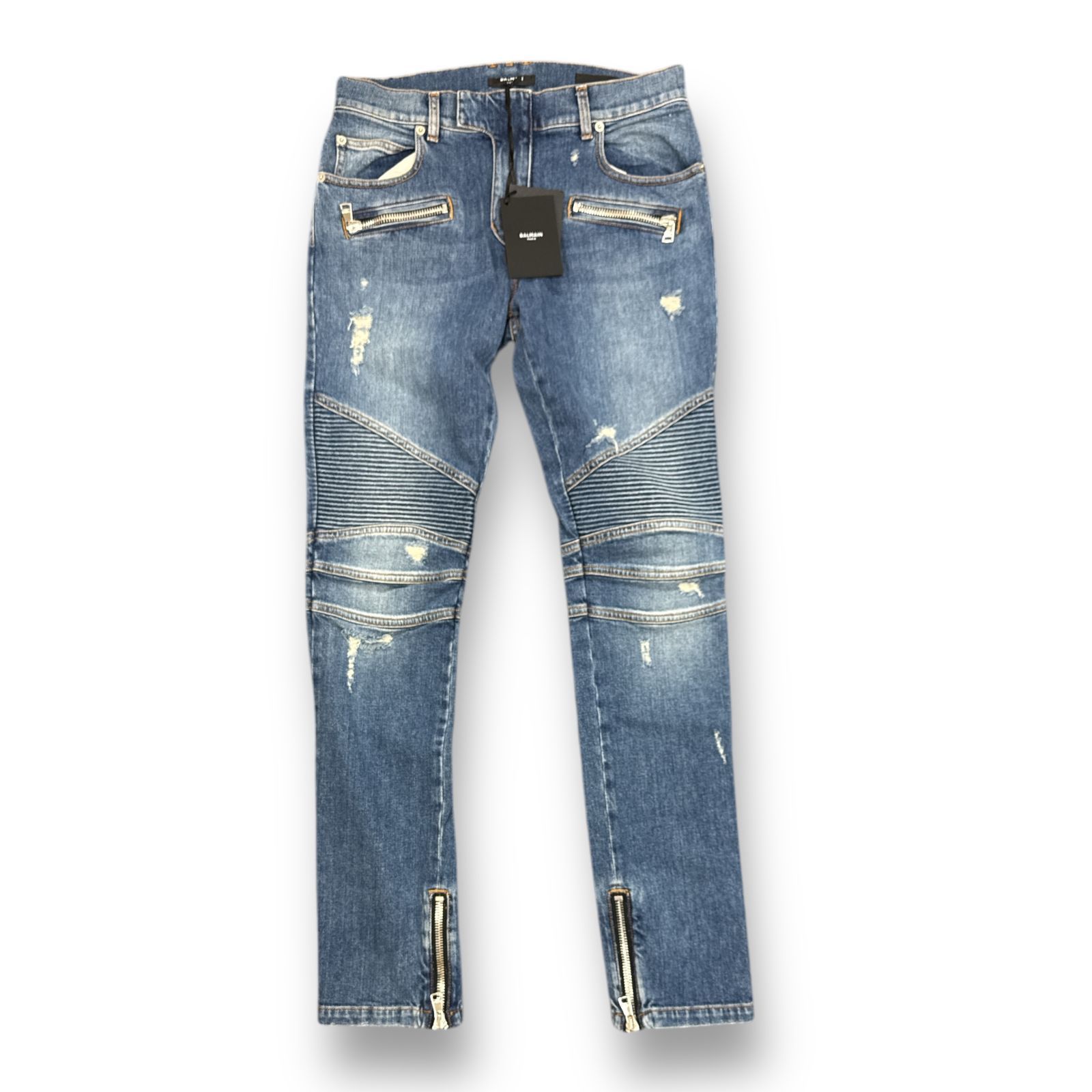 最新作，お得 参考上代179300円 未使用 BALMAIN 24SS Slim-fit BIKER jeans