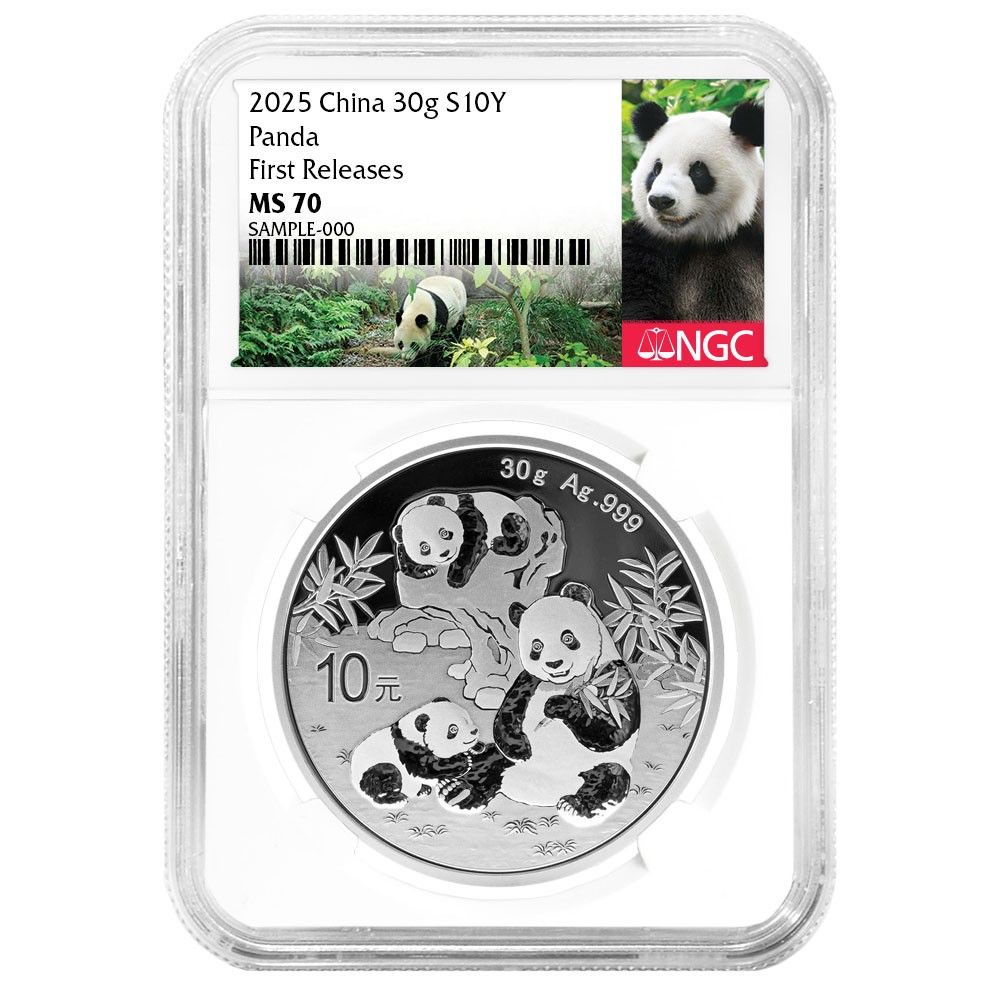 2025年 10元銀貨 中国パンダ NGC MS70 FR パンダラベル - メルカリ