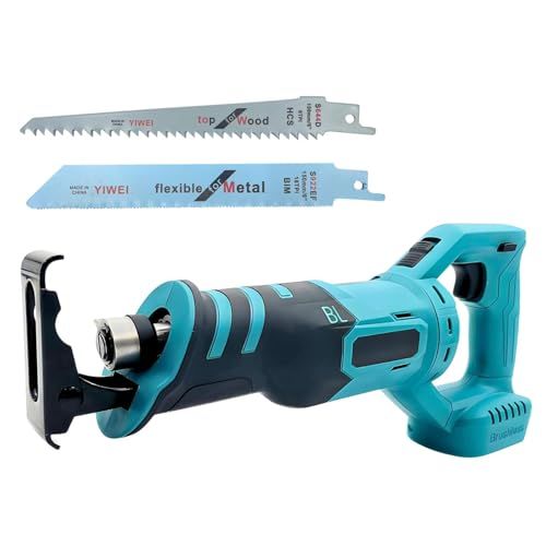 迅速に発送 マキタ 互換 充電式 レシプロソー コードレス 電動のこぎり ブラシレス 工具 セーバーソー 生木用 木材 鉄工 18 V バッテリー 対応 充電器 別売 本体＋替刃2本 626 b 757