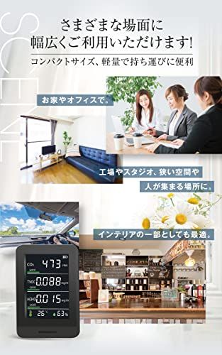 迅速に発送 OMNI オムニ HCOM CNJP 002 日本製 多機能型CO?濃度測定器 ブラック e 1373533