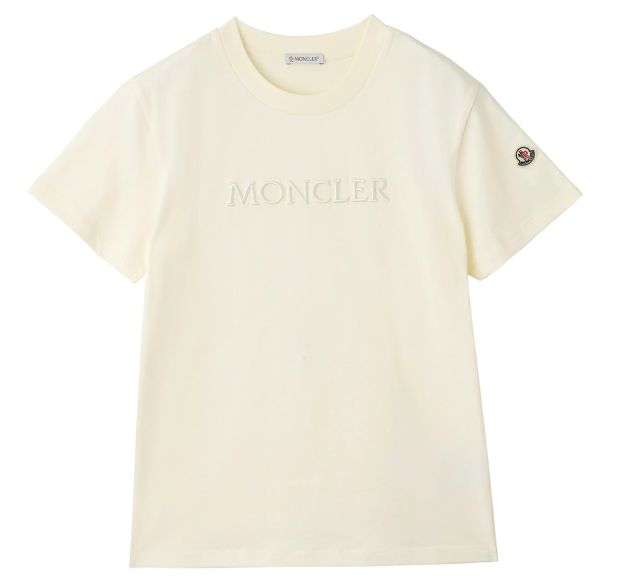 MONCLER ホワイト Tシャツ Sサイズ BEAMS F（ビームスF）MONCLER / サンド ロゴ クルーネック Tシャツ（T