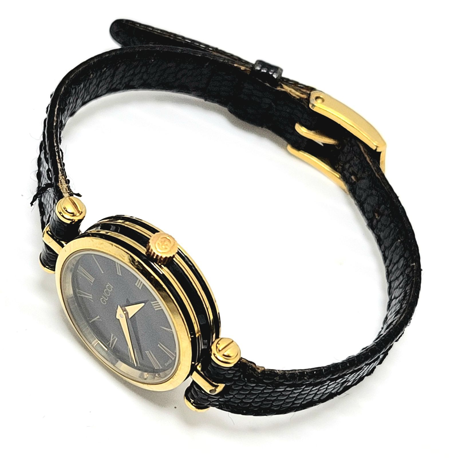 正常動作品】GUCCI グッチ 腕時計 ブラック シェリーライン 電池交換済