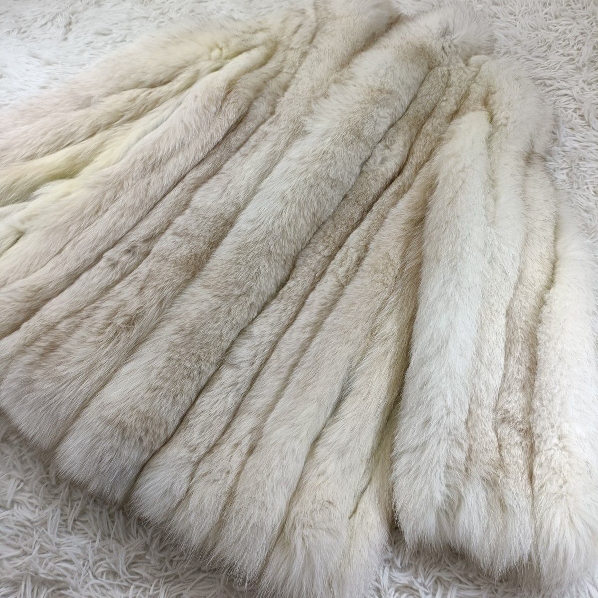 ブルーフォックス リアルファーコート ホワイト 白 9号 M 相当 貂 本