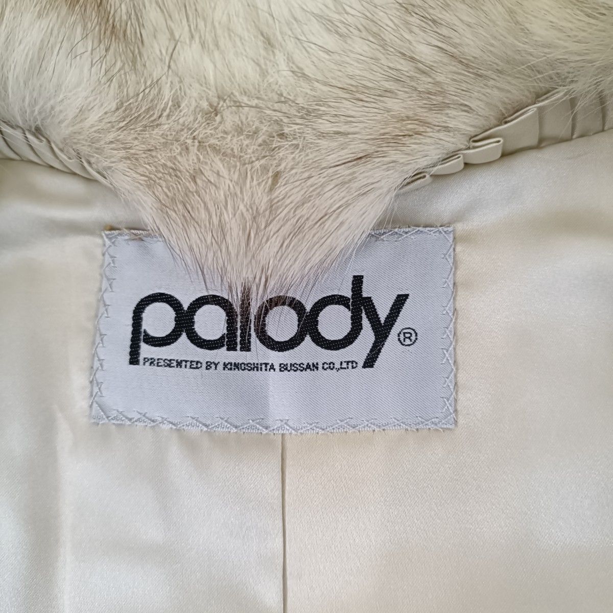 ブルーフォックス リアルファーコート ホワイト 白 9号 M 相当 貂 本