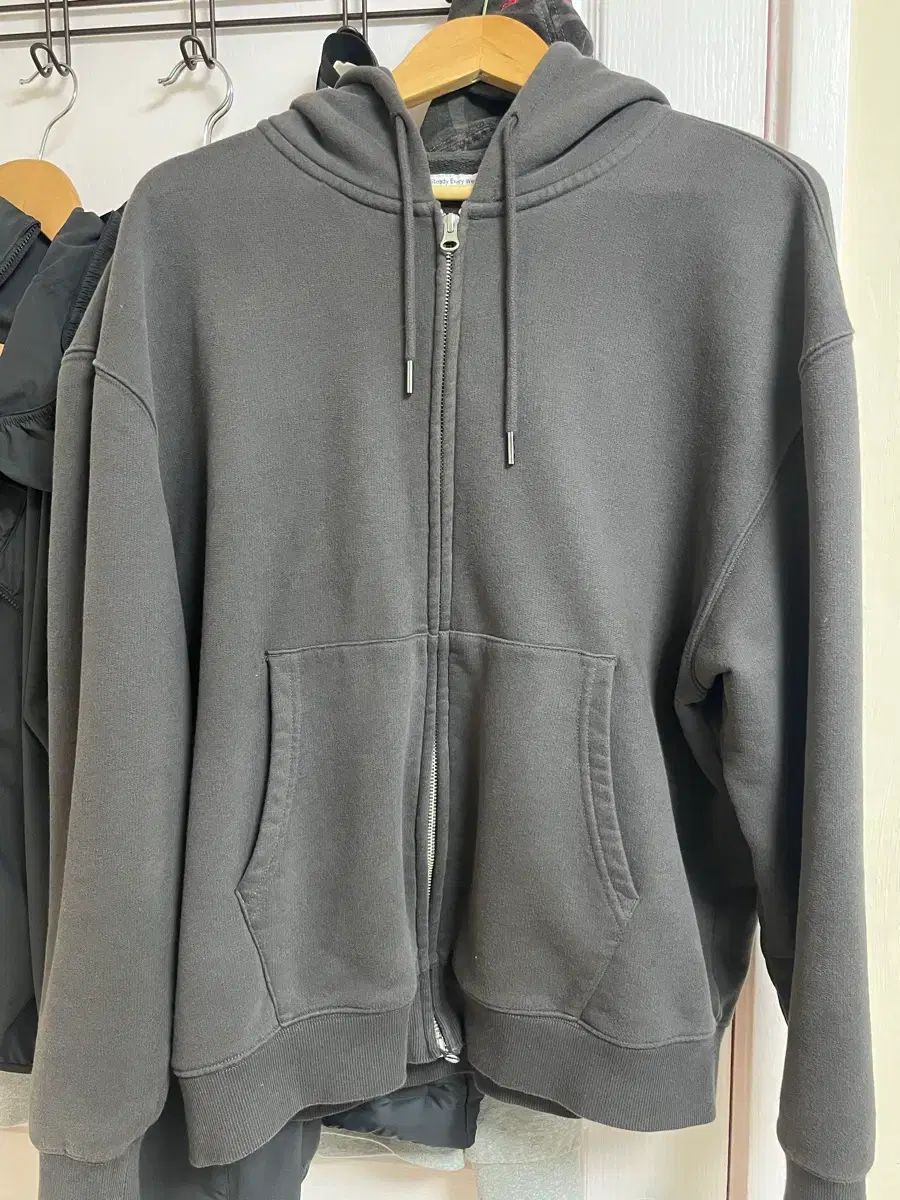 Steady Every Wear sew 起毛 フードジップアップ DARK GRAY 3size