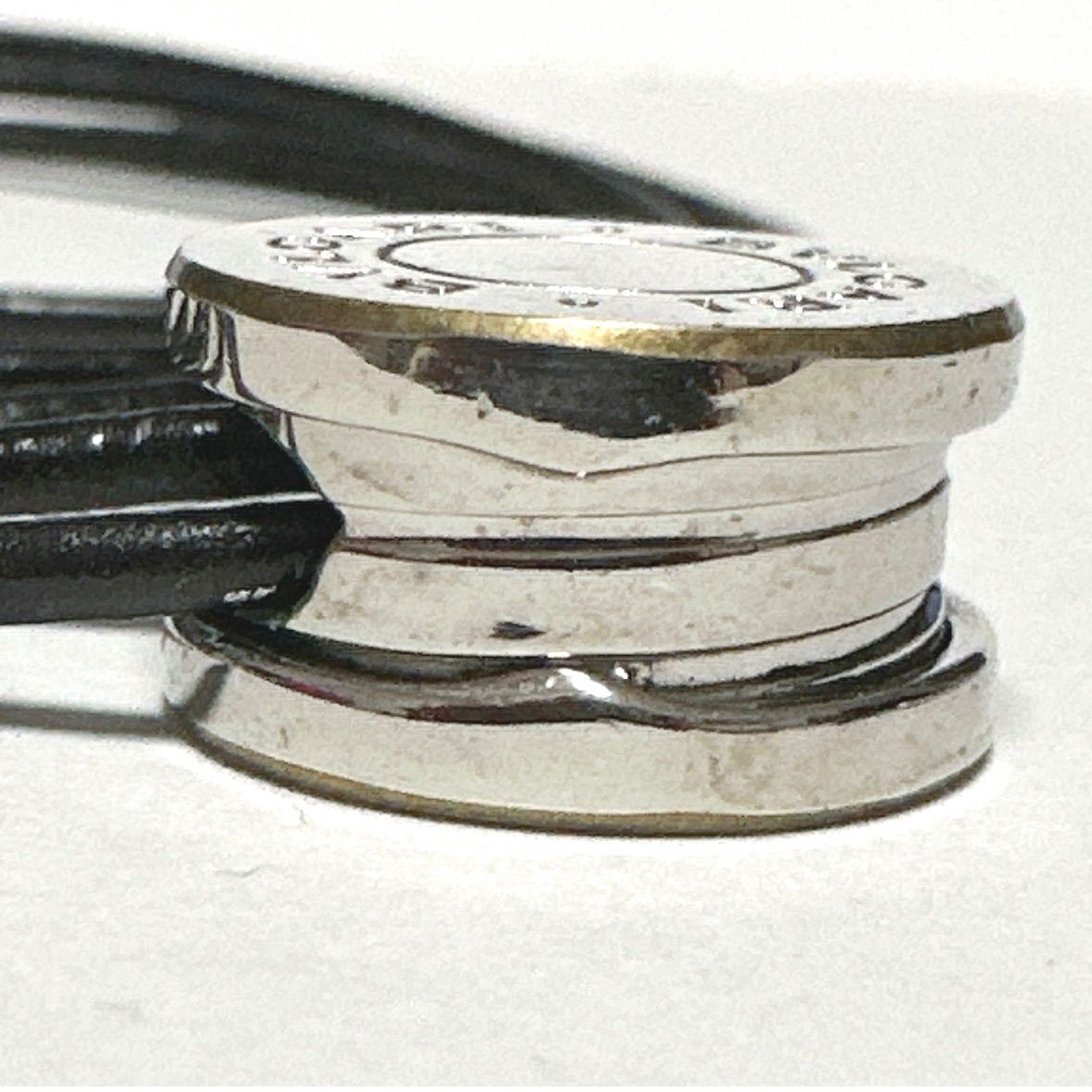 ブルガリ BVLGARI ネックレス チョーカー ロゴ レザー シルバー