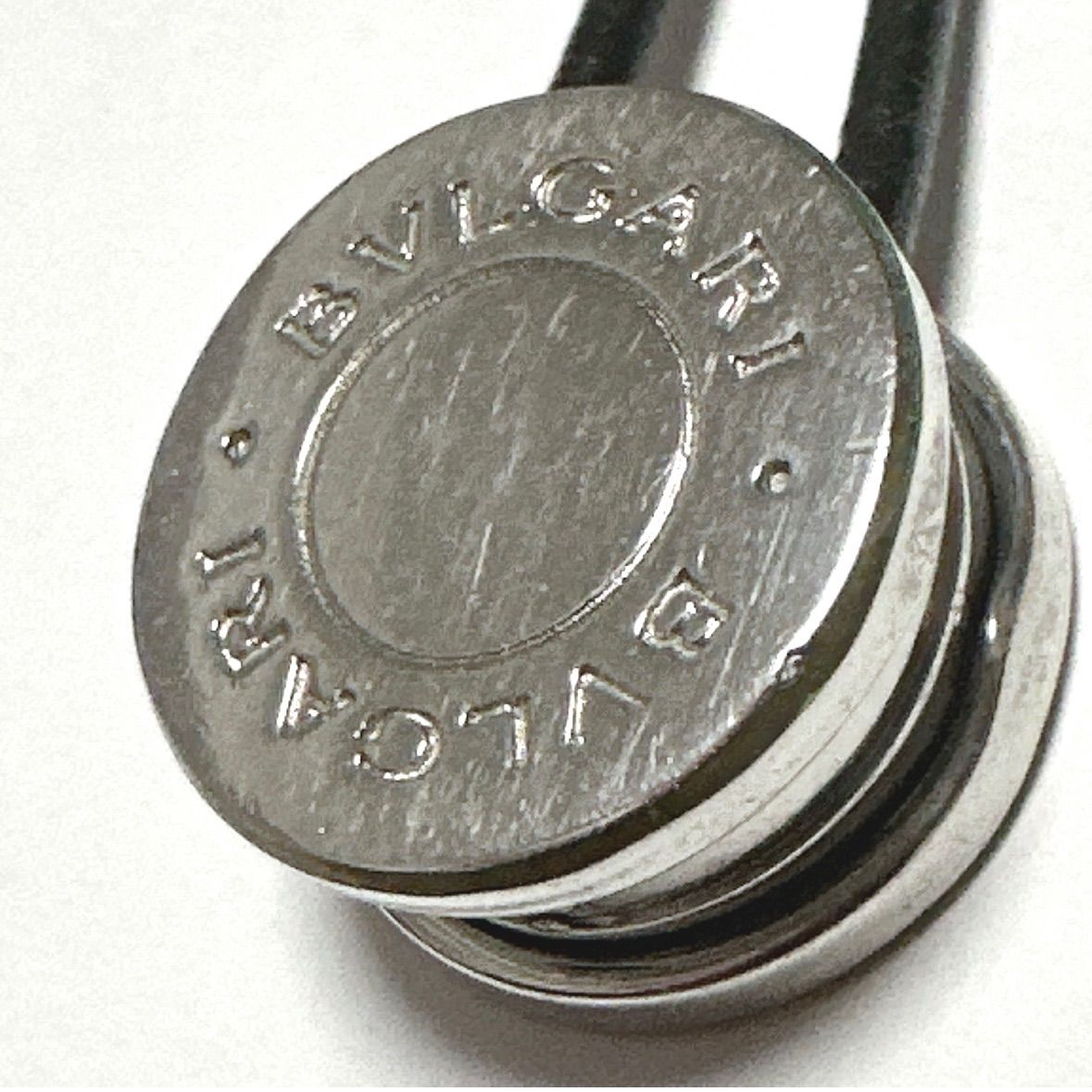 ブルガリ BVLGARI ネックレス チョーカー ロゴ レザー シルバー