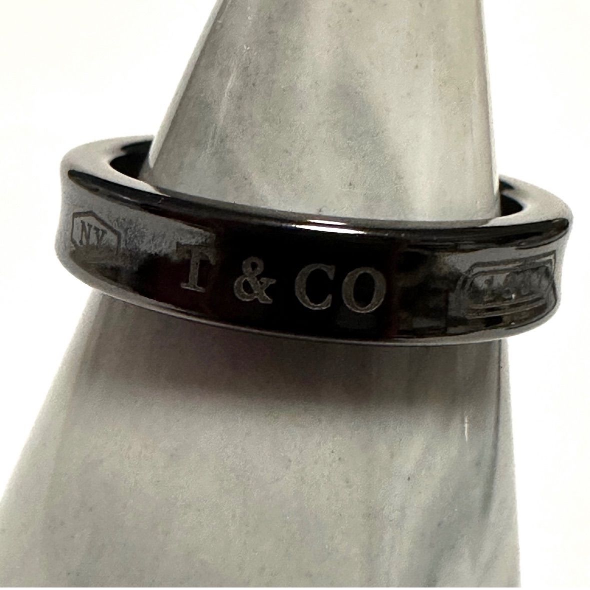 Tiffany リング　指輪　ナロー　1837 チタン　ブラック　Ti 9号 極美品 ティファニー Tiffany&Co. 指輪 リング ナローリング チタン 9