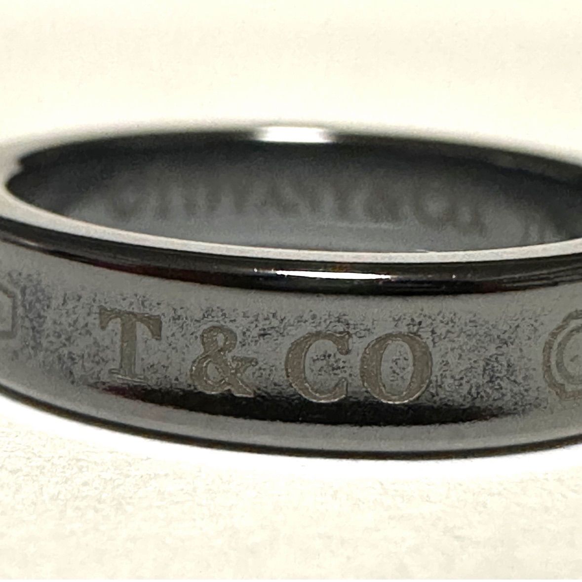 極美品 ティファニー Tiffany&Co. 指輪 リング ナローリング チタン 9