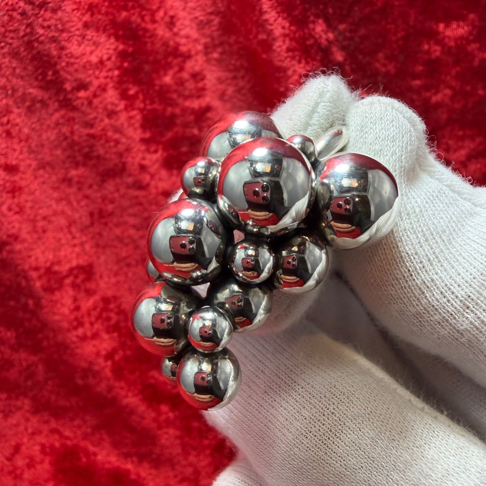 1円～ Georg Jensen ジョージジェンセン リング 指輪 ＃360 赤系 約 