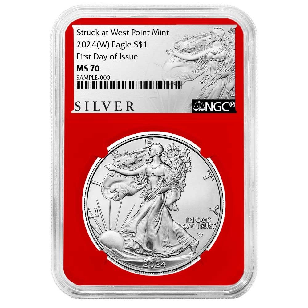 2024年 (W) 1ドル アメリカン シルバー イーグル NGC MS70 FDI ALS