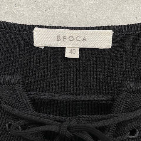 エポカ EPOCA ノースリーブ ニットワンピース レースアップ ひざ丈