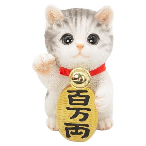 デバリエ 招き猫 猫 置物 癒し 商売繁盛 厄除け 病除け 開運 金運アップ 福を招く 玄関 開店祝い 飾り物 記念日 新年 プレゼント 雑貨 オブジェ 百万両サバトラ cb 039 wpo 89051 eb 8