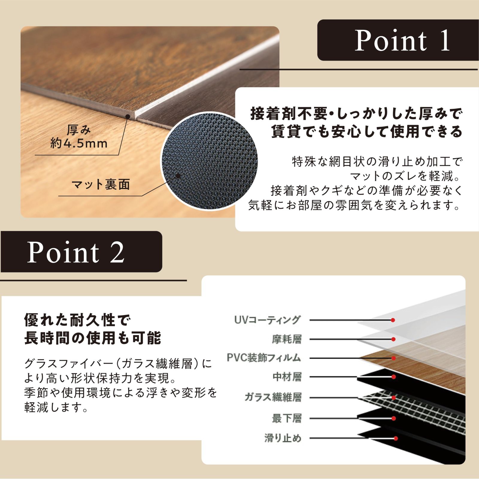  アルインコ ALINCO フロアタイル 置くだけ 貼らない 厚4.5 mm 約1畳 91. 賃貸 OK 厚手 ズレにくい ジョイント不要 浮きや変形がしにくい 簡単カット 木目調 ホワイトオーク ノンホルム 白 XG 2025 WO 床材 内装