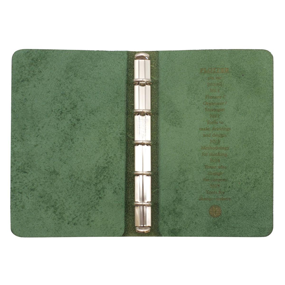 KNOX|ノックス システム手帳 プロッター ミニ ブライドル 11 mm グリーン レザーバインダー 7771